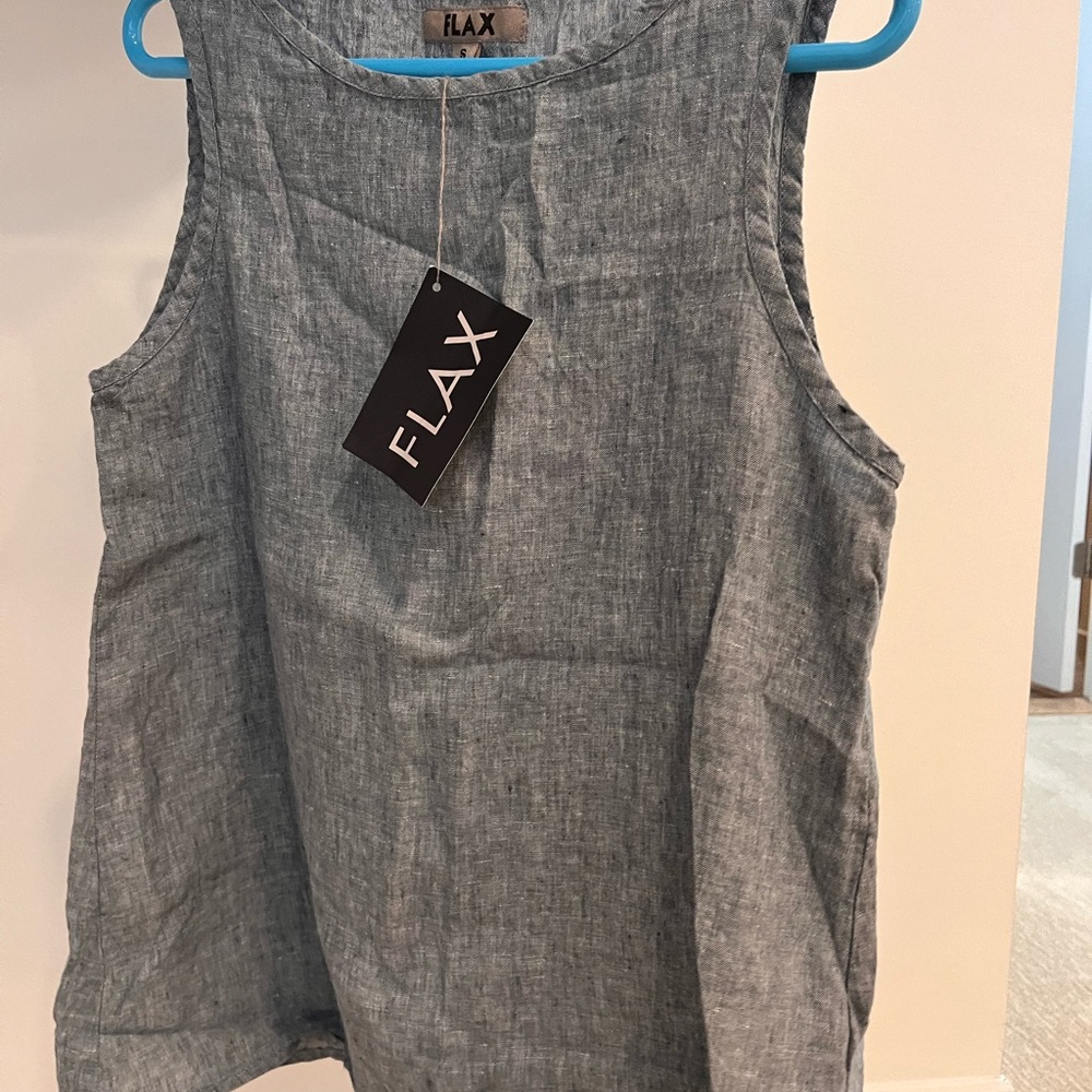 NWT Flax Chambray Sleeveless Blossom Tank Top -Sz S
